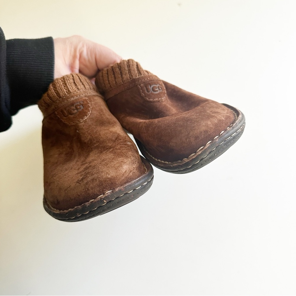 UGG Gael Mule Wedge Knit Cuffs Clogs Brown 6 - Picture 3 of 9